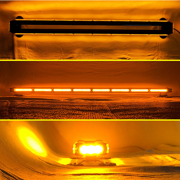 【123cm】LED回転灯バータイプ【アンバー】COBチップ採用で鮮やか!バーのサイドにもLEDを装着!より周囲への注意喚起を促せます!WB8236-8S