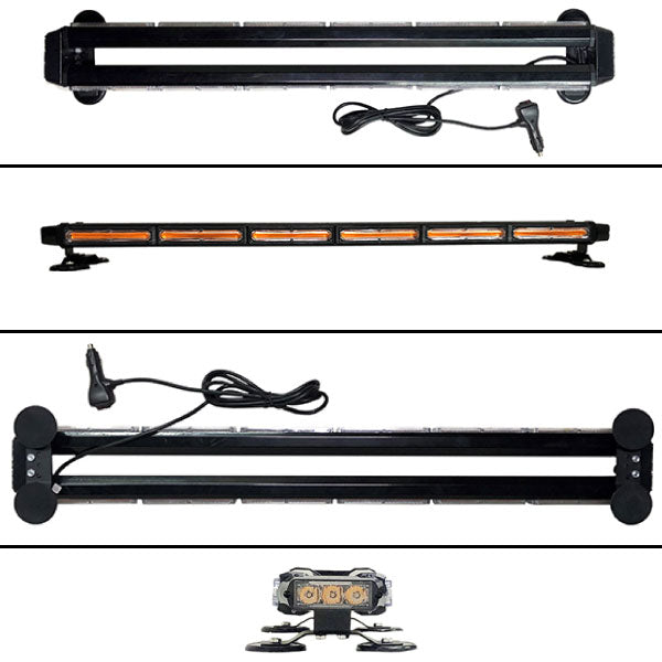 【94.5cm】LED回転灯バータイプ【アンバー】COBチップ採用で鮮やか!バーのサイドにもLEDを装着!より周囲への注意喚起を促せます!WB8236-6S