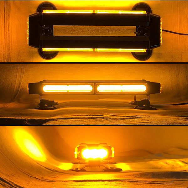 【37cm】LED回転灯バータイプ【アンバー】COBチップ採用で鮮やか!バーのサイドにもLEDを装着!より周囲への注意喚起を促せます!WB8236-2S