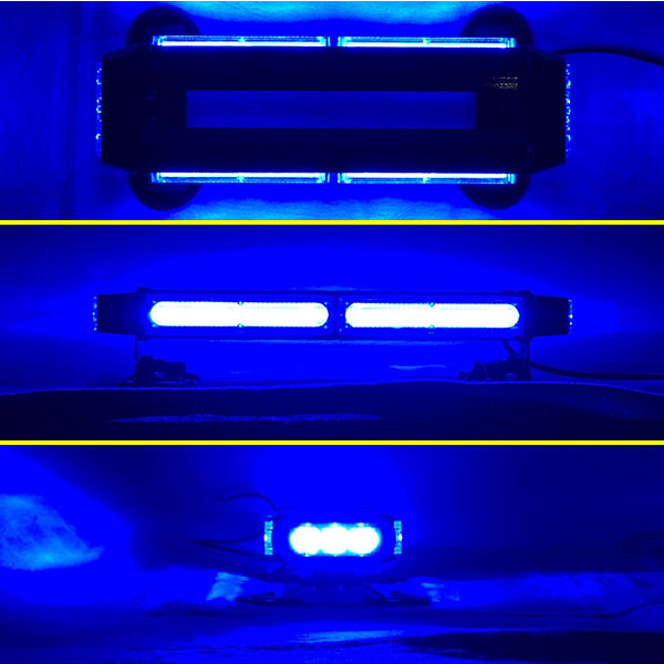 【37cm】LED回転灯バータイプ【ブルー】COBチップ採用で明るい・鮮やか!バーのサイドにもLEDを装着!アメパト風の回転灯!WB8236-2S