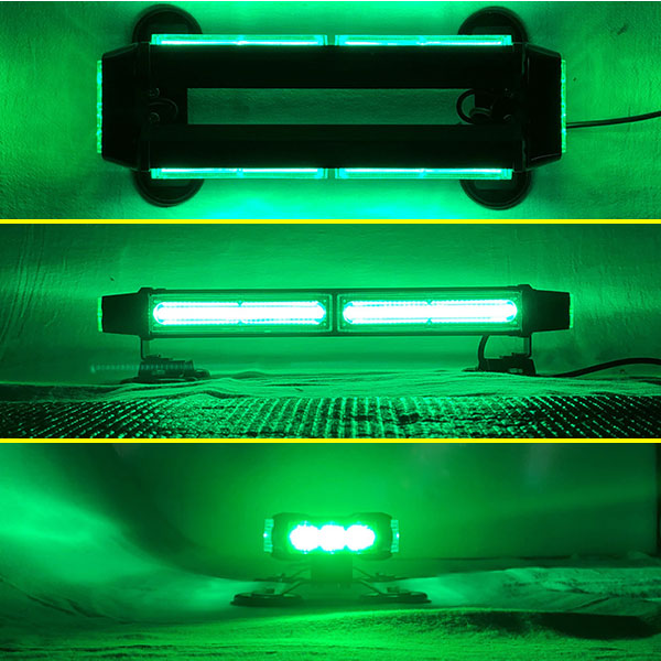 【37cm】LED回転灯バータイプ【グリーン】COBチップ採用で鮮やか!バーのサイドにもLEDを装着!より周囲への注意喚起を促せます!WB8236-2S