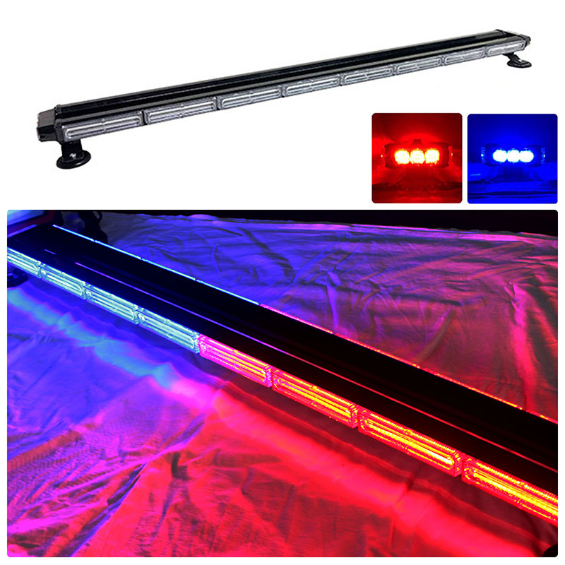 LED回転灯バータイプ【レッド+ブルー】■全長123cm■COBチップ採用で鮮やか!バーのサイドにもLEDを装着!より周囲への注意喚起を促せます!WB8236-8C