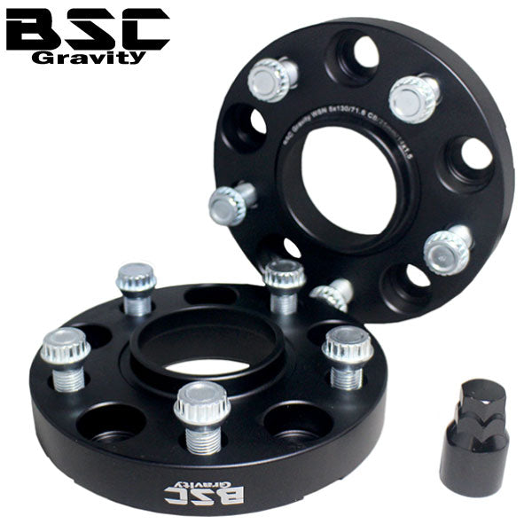 ワイドトレッドスペーサー【25mm】2枚組5HPCD130ハブ径71.6mmボルト10本付(サイズM14x1.5首下20mm)超硬度“6061-t6”アルミ鍛造!
