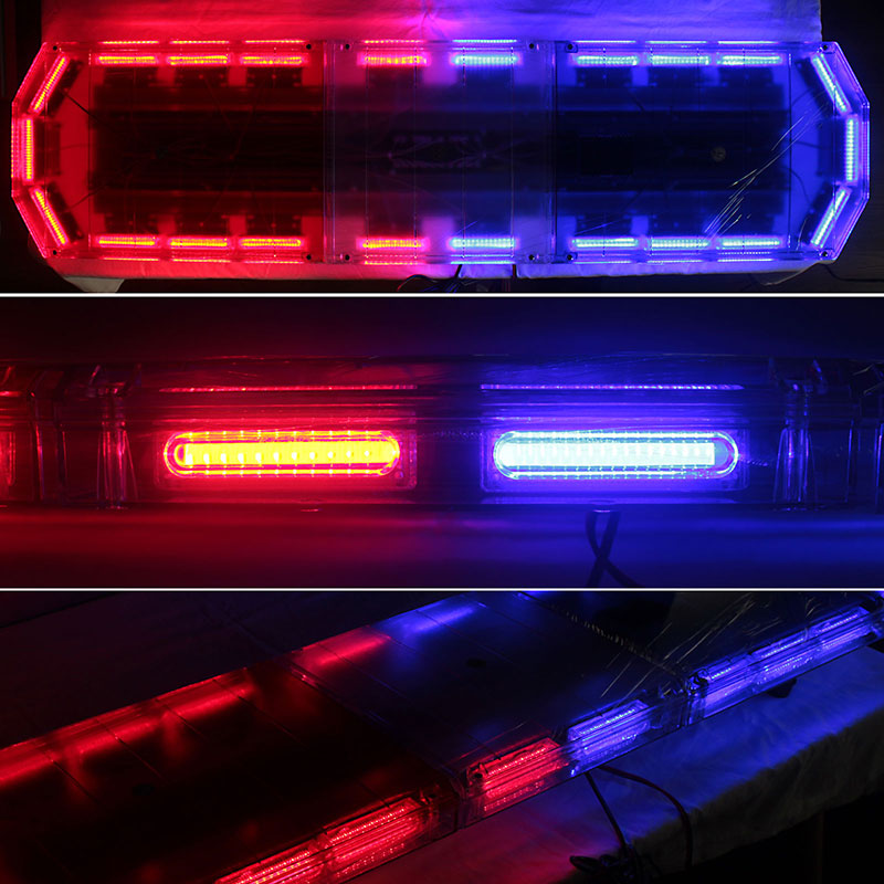 【全長120cm】LED回転灯大型ラウンドタイプ【ブルー&レッド】新採用デジタルスクリーンコントローラー作業車・積載車にパトライト!WB-833-120
