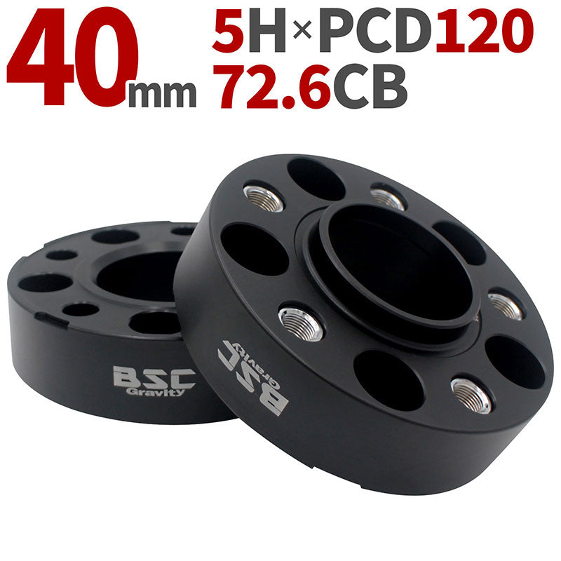 ワイドトレッドスペーサー【40mm】2枚組PCD1205HP1.25ハブ径72.6mmボルト10本付(M14×1.25首下28mm)6061-t6アルミ鍛造BMW輸入車欧州車ワイトレハミタイツライチカスタムカー