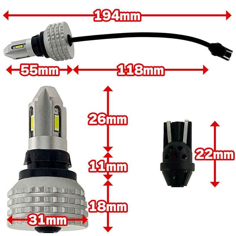 T15LEDWHITE2個セット白バックランプ純正交換汎用品