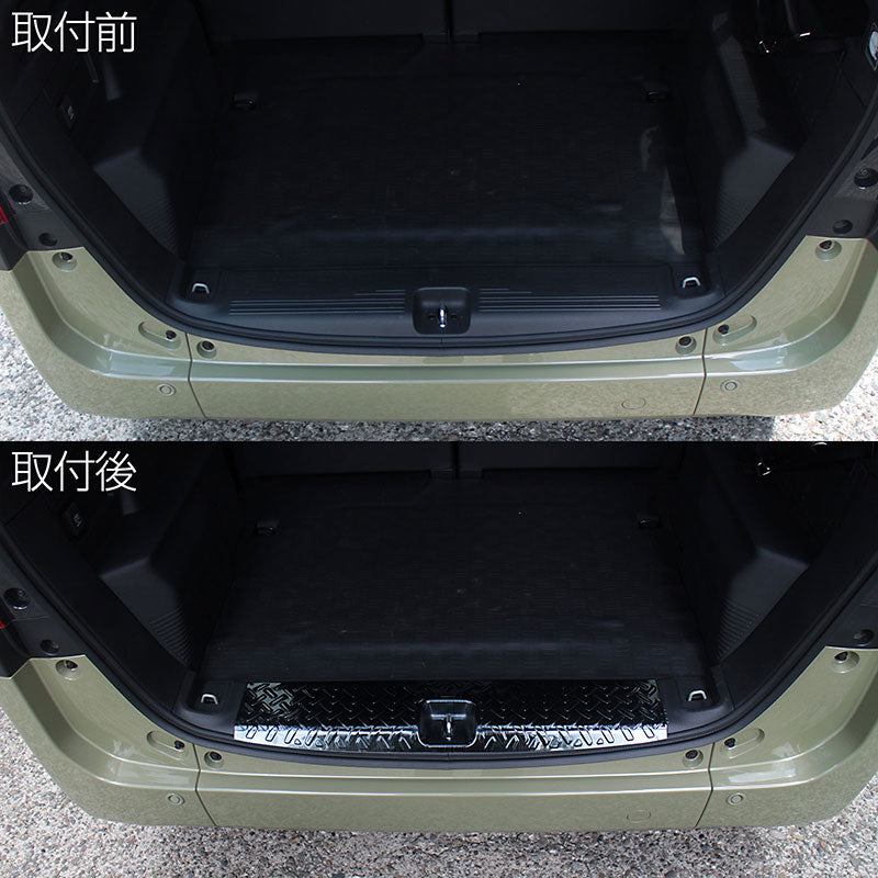 ホンダN-VANJJ1/22018年7月〜ラゲッジスカッフプレートブラックキズ・汚れ防止車種別専用設計カスタムドレスアップ
