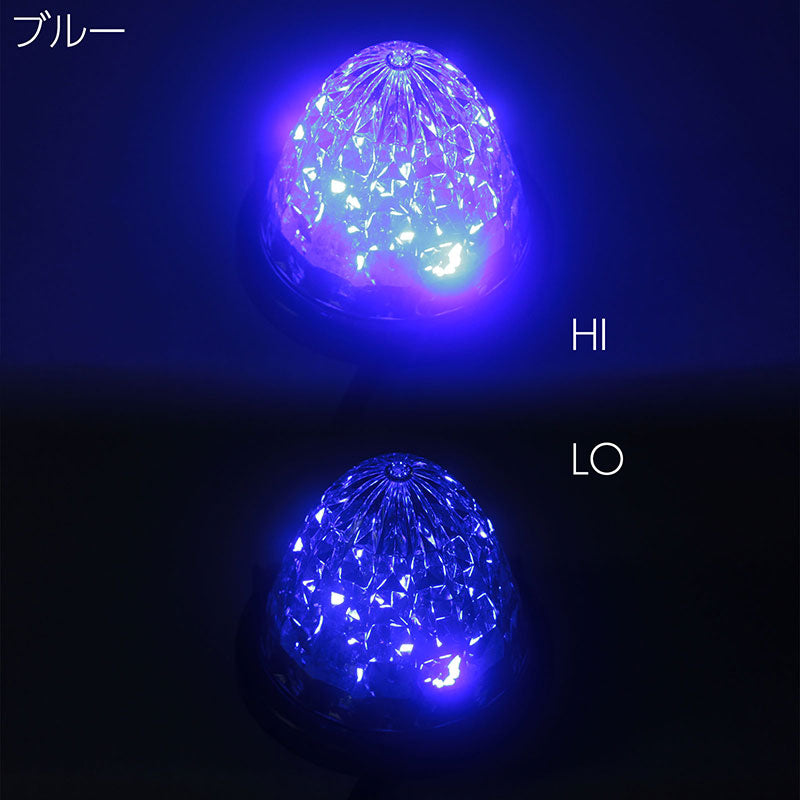 LEDトラックマーカー10個クリアレンズ【グリーン・ブルー・レッド・アンバー・イエロー・ホワイト・パープル】24Vクリスタルレンズ8面カットバスマーカーサイドマーカーランプ9SMD防水Hi/Lo切替トラックダンプサイドウィングデコトラ大型車排気ブレーキ灯