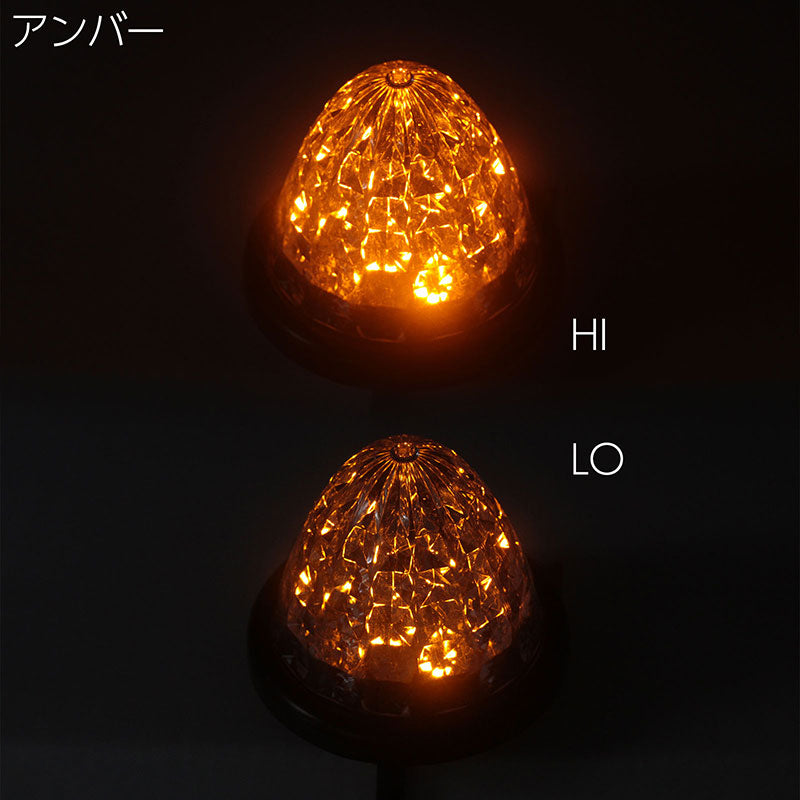 LEDトラックマーカー10個クリアレンズ【グリーン・ブルー・レッド・アンバー・イエロー・ホワイト・パープル】24Vクリスタルレンズ8面カットバスマーカーサイドマーカーランプ9SMD防水Hi/Lo切替トラックダンプサイドウィングデコトラ大型車排気ブレーキ灯