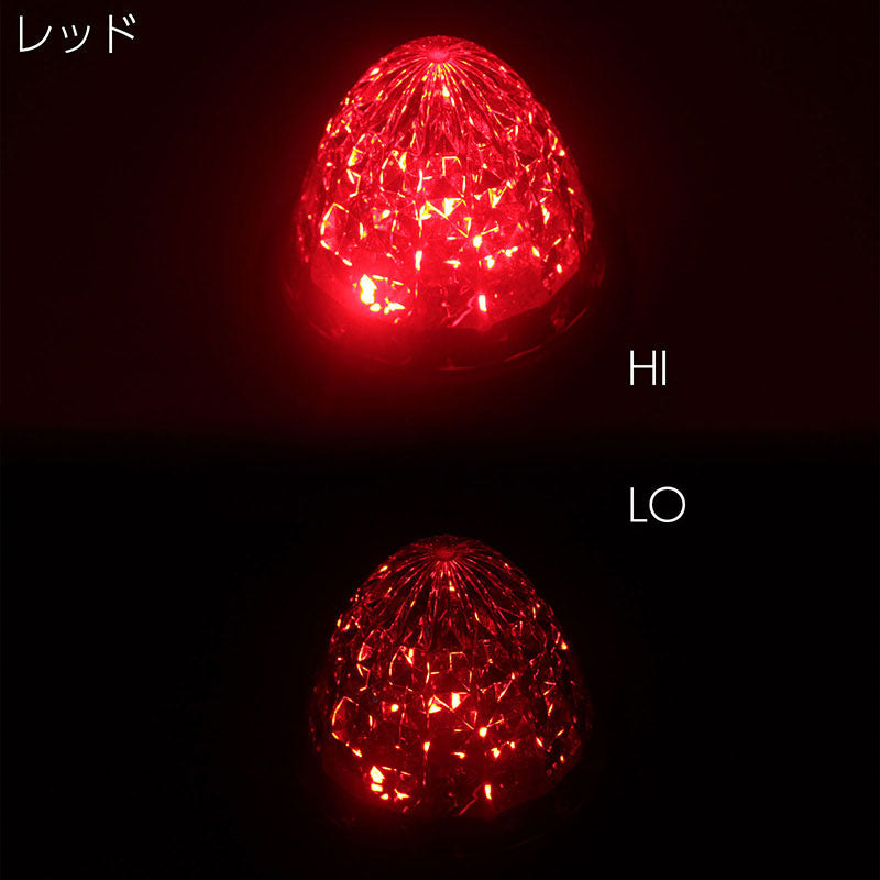 LEDトラックマーカー10個クリアレンズ【グリーン・ブルー・レッド・アンバー・イエロー・ホワイト・パープル】24Vクリスタルレンズ8面カットバスマーカーサイドマーカーランプ9SMD防水Hi/Lo切替トラックダンプサイドウィングデコトラ大型車排気ブレーキ灯