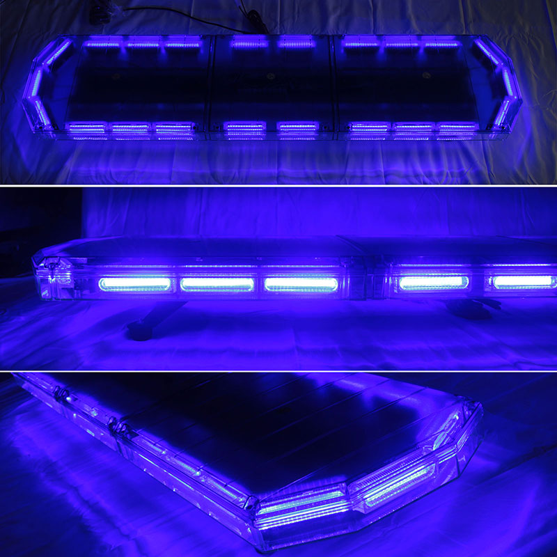 LED回転灯パトライトラウンドタイプ【ブルー】全長120cm・COBチップ×22・88w前後独立スイッチ・点灯パターン16!トラックの警告ランプに最適!KM207COB-88-b