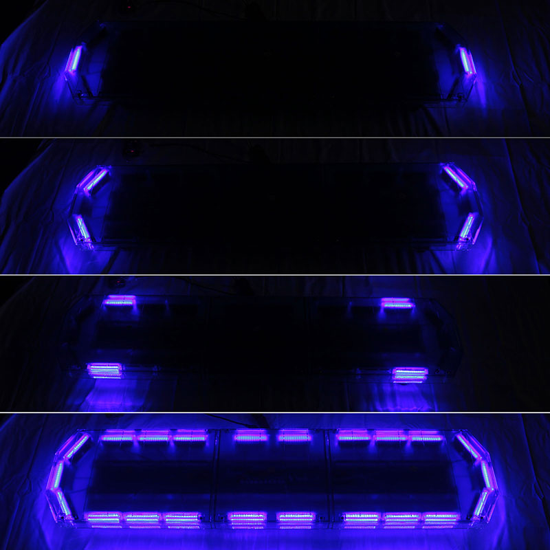 LED回転灯パトライトラウンドタイプ【ブルー】全長120cm・COBチップ×22・88w前後独立スイッチ・点灯パターン16!トラックの警告ランプに最適!KM207COB-88-b