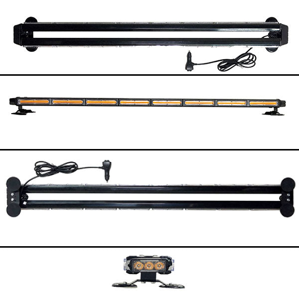 【123cm】LED回転灯バータイプ【アンバー】COBチップ採用で鮮やか!バーのサイドにもLEDを装着!より周囲への注意喚起を促せます!WB8236-8S