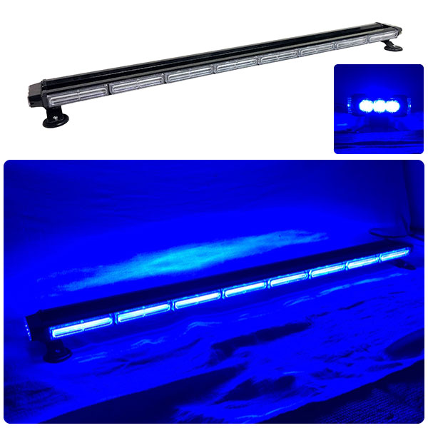 【全長123cm】LED回転灯バータイプ【ブルー】COBチップ採用で鮮やか！バーのサイドにもLEDを装着！より周囲への注意喚起を促せます！WB8236-8S