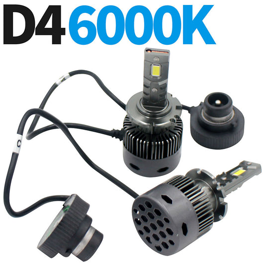 LEDヘッドライトD4【18000lm6000Kホワイト】CSPチップ×30ファン内蔵HIDバルブ交換タイプ