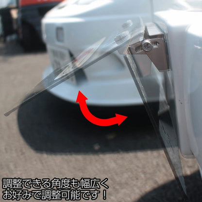 角度調整式 ナンバーステー ステンレス製 鏡面シルバー ボルトオンで簡単取り付け！ 調整幅が広いふたつの支点！