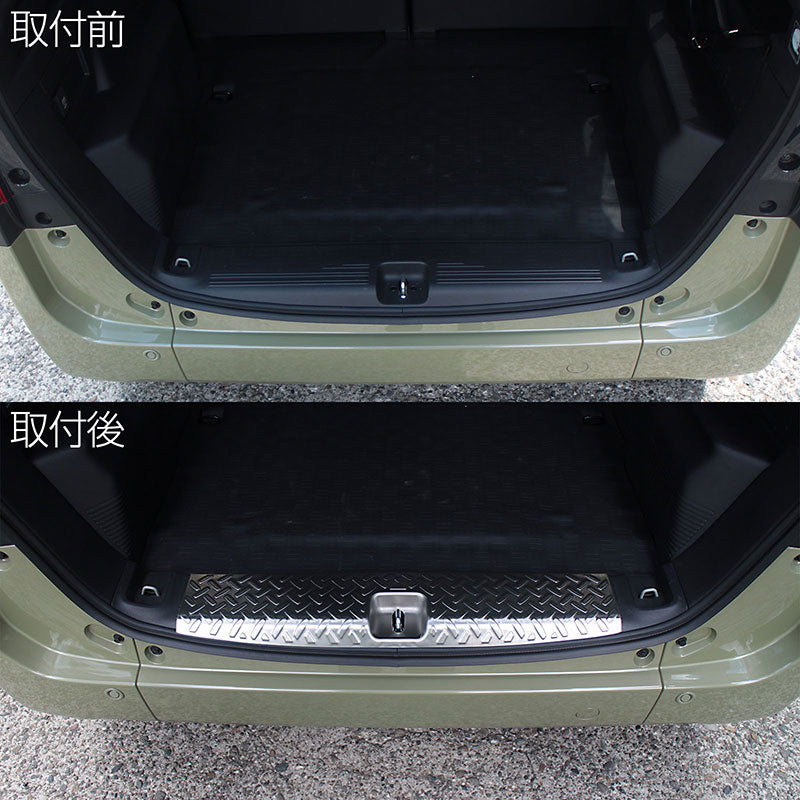 ホンダN-VANJJ1/22018年7月〜ラゲッジスカッフプレートシルバーキズ・汚れ防止車種別専用設計カスタムドレスアップ