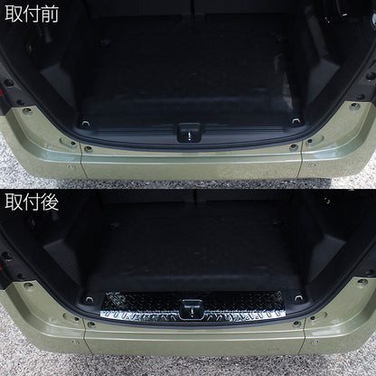 ホンダN-VANJJ1/22018年7月〜ラゲッジスカッフプレートブラックキズ・汚れ防止車種別専用設計カスタムドレスアップ