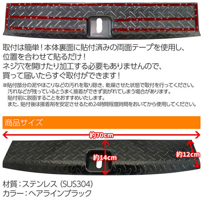 ホンダN-VANJJ1/22018年7月〜ラゲッジスカッフプレートブラックキズ・汚れ防止車種別専用設計カスタムドレスアップ