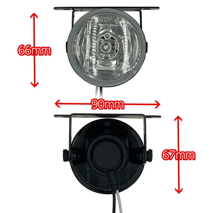 フォグランプ左右セット汎用丸型クリアガラスレンズDLAALA26966×60mm